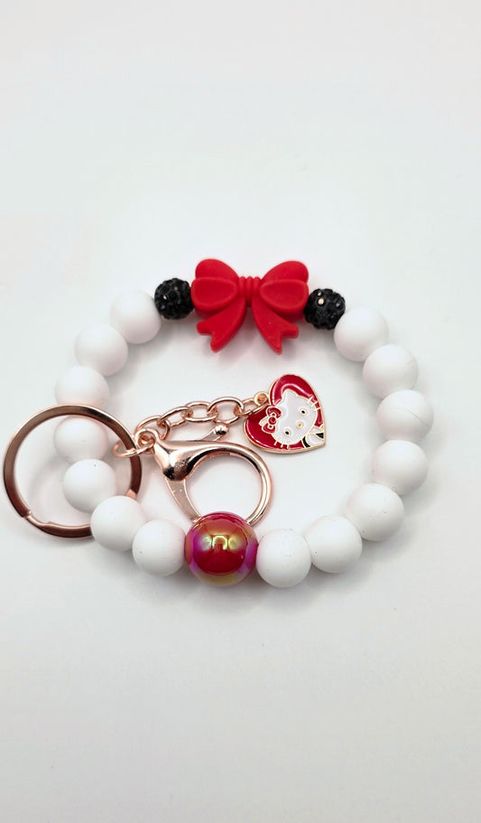 Wristlet - White & Red